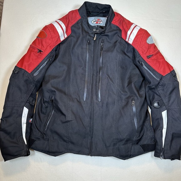 Joe Rocket Resistor Men's Mesh Motorcycle Jacket Black Red Size